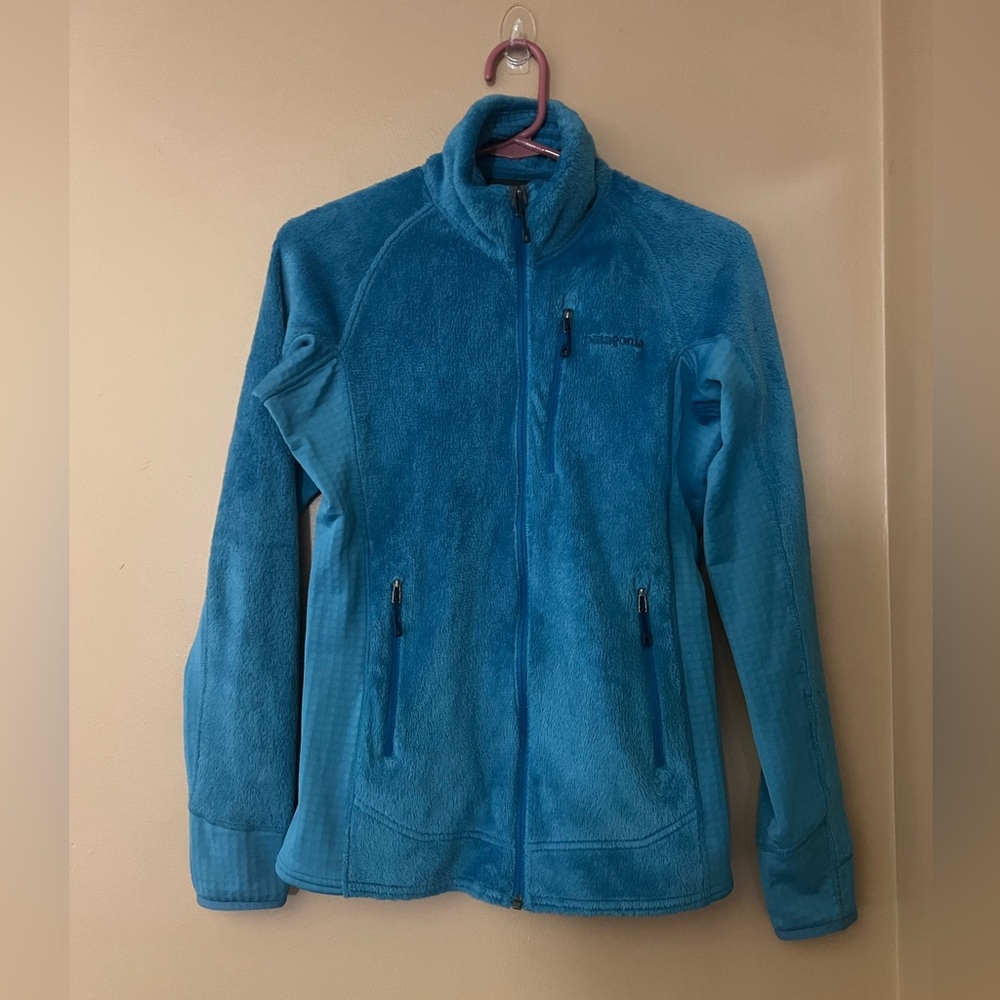 Patagonia Full Zip Soft Fleece Pullover Aqua Blue Size Small